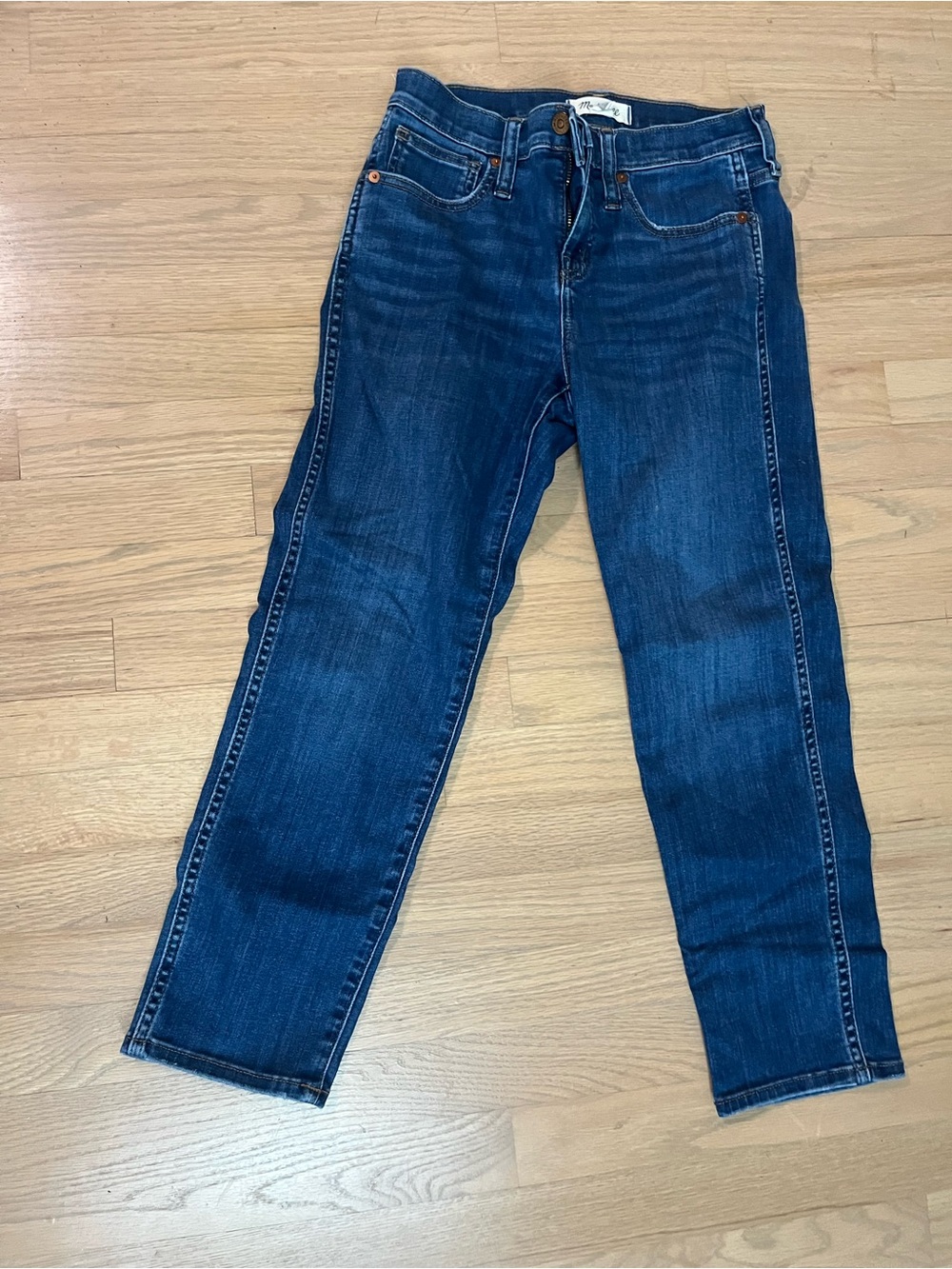 Madewell high rise stove pipe Dark Blue Denim Jeans